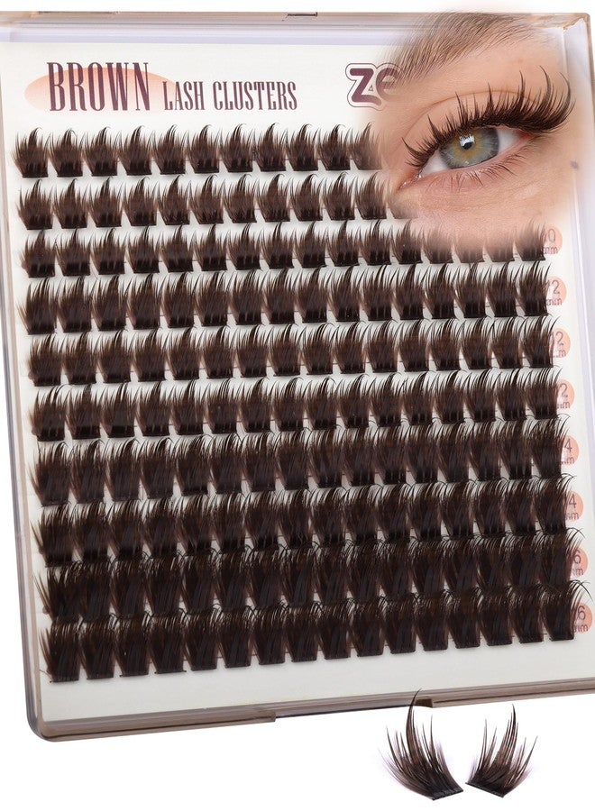 zenotti Brown Lash Clusters with Spikes Dark Brown Manga Lash Clusters Wispy Cluster Eyelash Extensions Fluffy Fairy Individual Lash Extensions 160PCS DIY Anime Eyelash Clusters 10-16mm by zenotti - Image 2